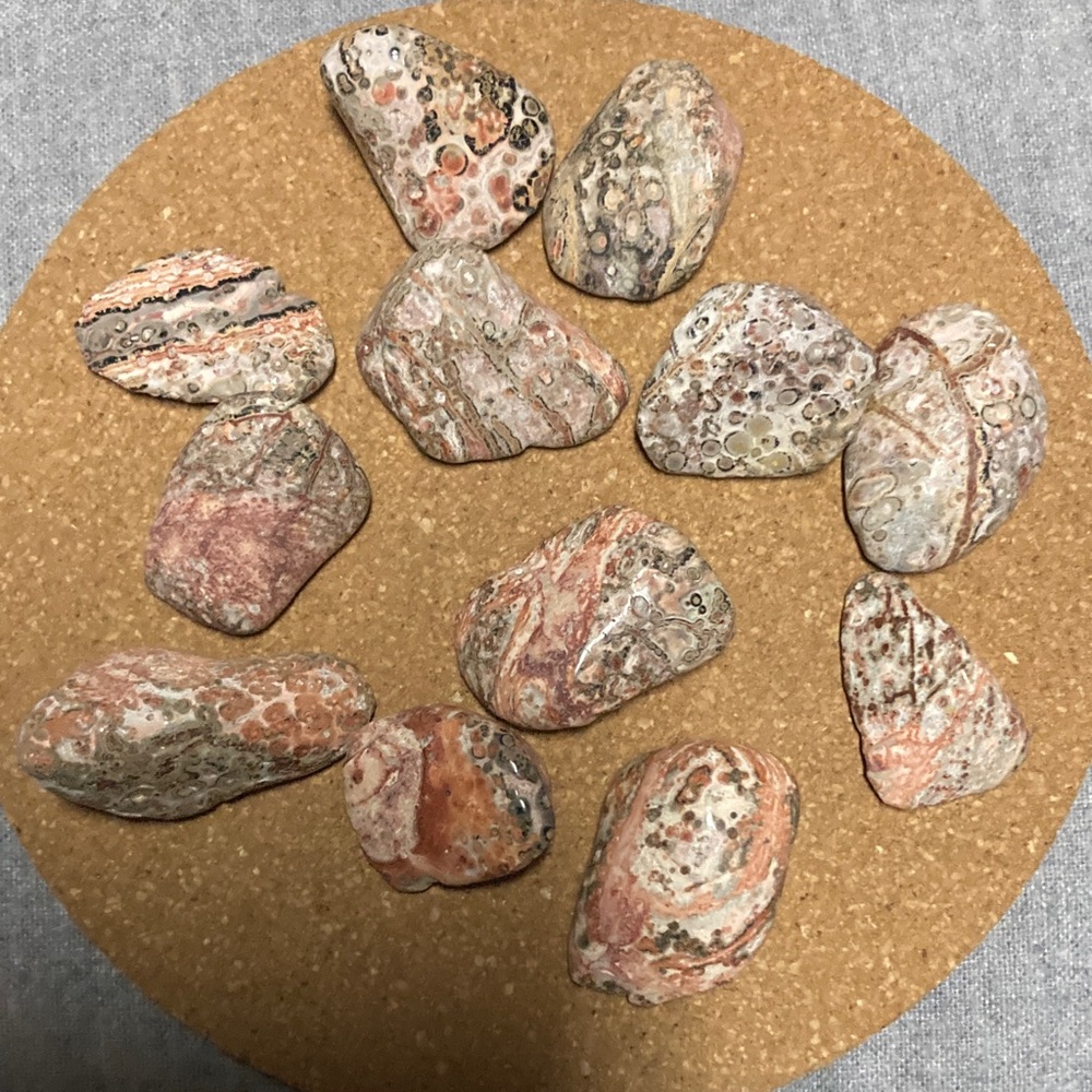 Leopardskin Jasper Tumbled Three Piece Set - Picture 2 of 5